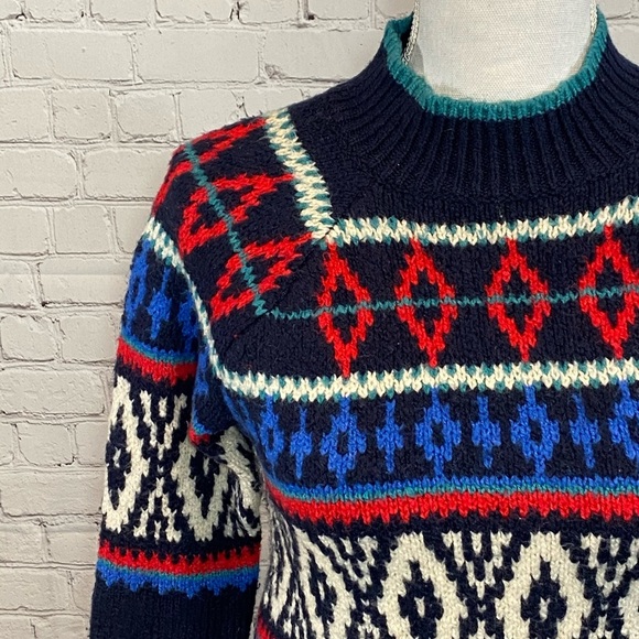 AMERICAN EAGLE OUTFITTERS Cotton Blend Colorful High Neck Sweater-XXS - Picture 2 of 3